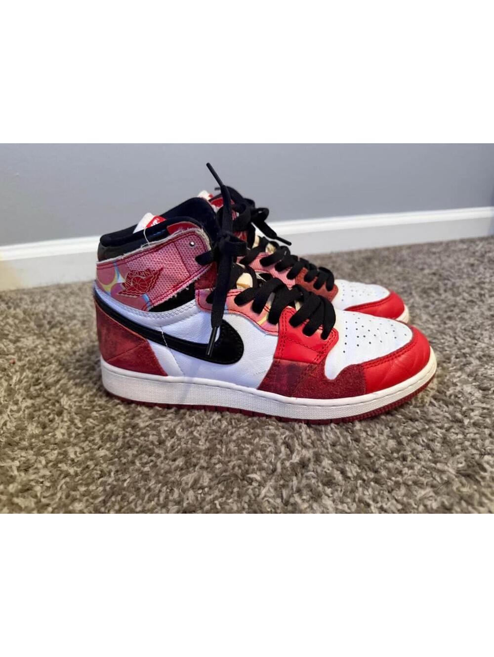 Air Jordan 1 Retro High OG Spider-Man Sneakers Youth 6.5 - Picture 4 of 8